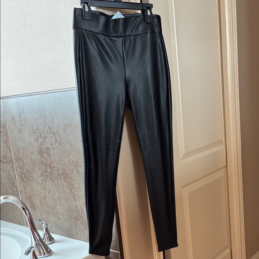 LOFT Black Faux Leather Leggings